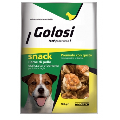 Alimento complementare per cani di tutte le taglie. Confezione richiudibile.
