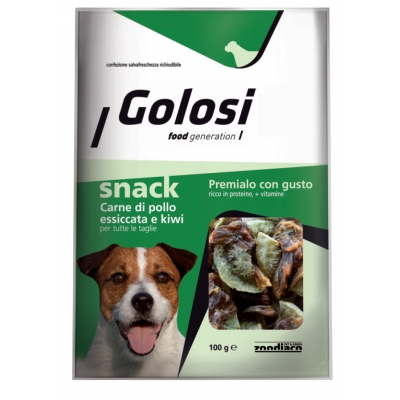 Alimento complementare per cani di tutte le taglie. Confezione richiudibile.
