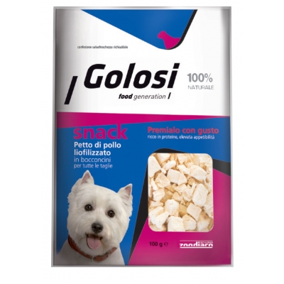 Alimento complementare per cani di tutte le taglie. Confezione richiudibile .
