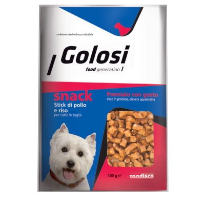 Alimento complementare per cani di tutte le taglie. Confezione richiudibile.
