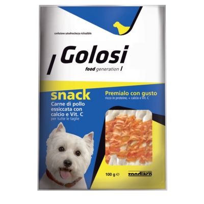 Alimento complementare per cani di tutte le taglie. Confezione richiudibile.
