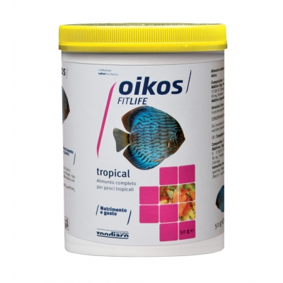 Mangime composto in fiocchi per pesci rossi.
