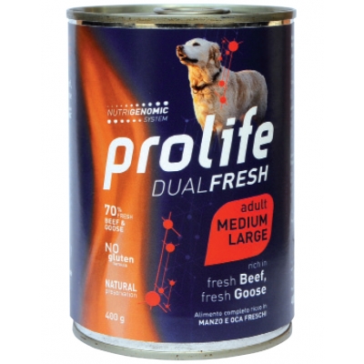 Alimento completo ricco in Bufalo Fresco e Agnello Fresco per il cane adulto di taglia media e grande.
