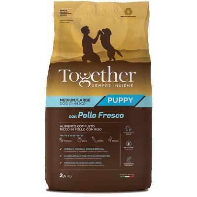 Alimento completo con agnello fresco e riso per il cucciolo di taglia Media/Grande.
