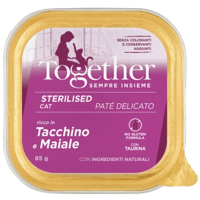 Alimento completo con Salmone per gatti adulti sterilizzati e/o che conducono una vita sedentaria.
