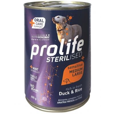 Alimento completo ricco in Salmone Fresco con Riso per il cane sterilizzato e/o sensibile di taglia piccola.
